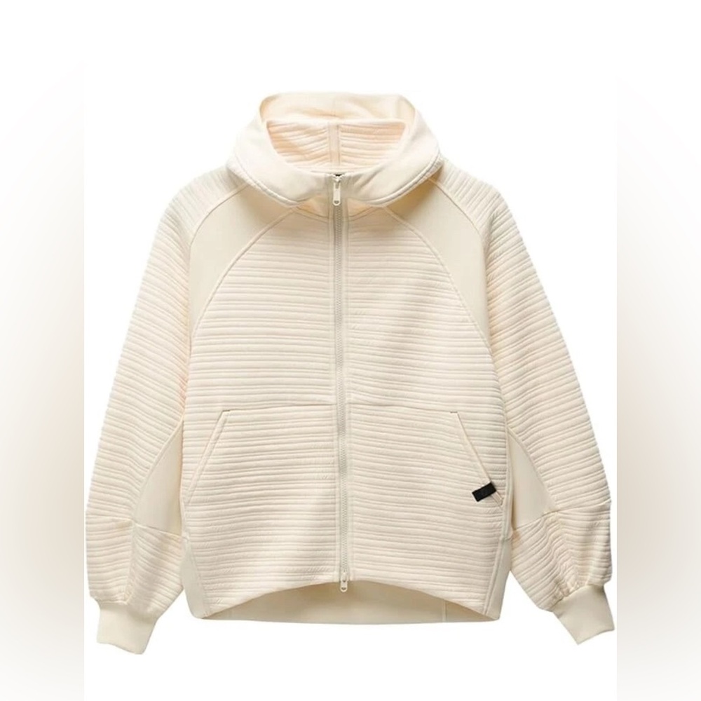 Prana Women’s Send Off Jacket Hoodie Pockets in Sweet Cream size small NWT